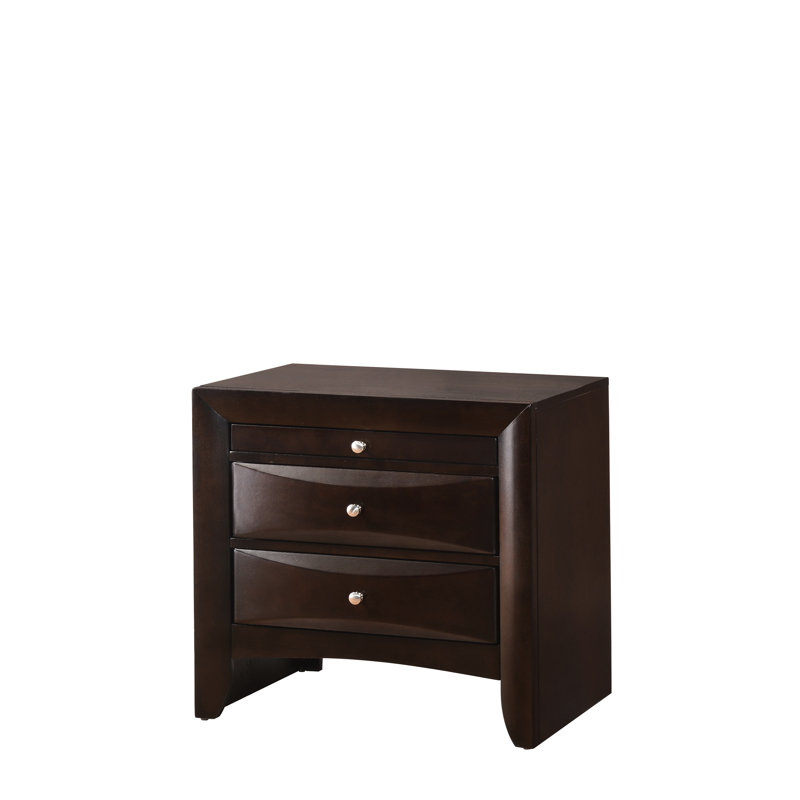 Table de chevet 2 tiroirs en bois massif - Finition brune, pièce décorative moderne