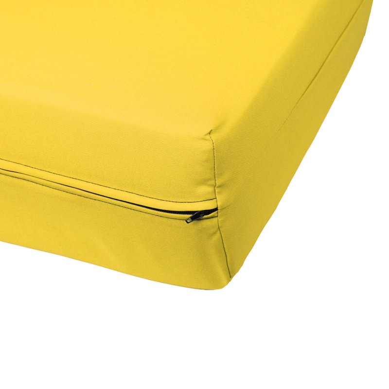 Housse pour canapé-lit réversible en tissu de polyester réversible avec fermeture à glissière 3 côtés, Simple, Jaune