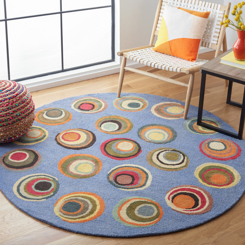 Candelo Soho Hand Tufted Wool Geometric Rug, Round 6'