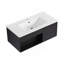 Meuble-lavabo flottant mural 36 po avec lavabo en céramique 36 po - Armoire moderne en chêne foncé avec tablette ouverte et porte à fermeture en douceur, espace de rangement spacieux (robinet et drain non inclus)-56931721