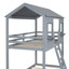 Lit superposé en bois massif gris avec configuration simple pour lit simple - Conçu pour durer