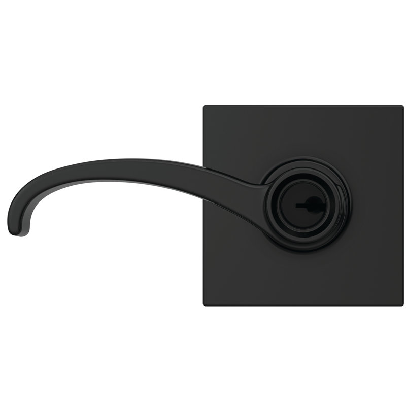 Whitney Keyed Entry Lever with Collins Trim, Matte Black