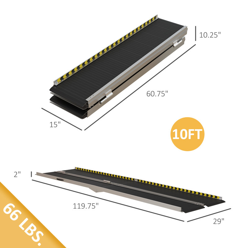 HomCom 2 in. Portable Ramp, 2" H x 120" W x 29" D