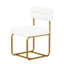 2 pièces, chaises de salle à manger en tissu blanc, coussin de cuisine ergonomique, pieds en fer doré et 2 chaises confortables, coussins moelleux, sièges