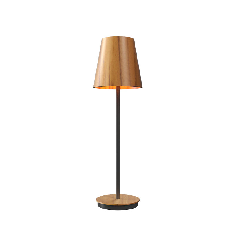 Conical Buffet Table Lamp, 29.9" H x 7.09" W x 7.09" D, Teak