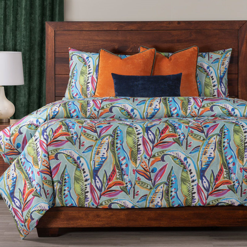 Tropical Print Multi-Color Duvet Cover & Insert Set, King
