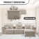 110''W Corduroy Modern  Compressed Block Couch With Plush Cushions