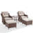 Elona 5 Piece Outdoor Wicker Swivel Glide Chair Set with Cushions-2115443525