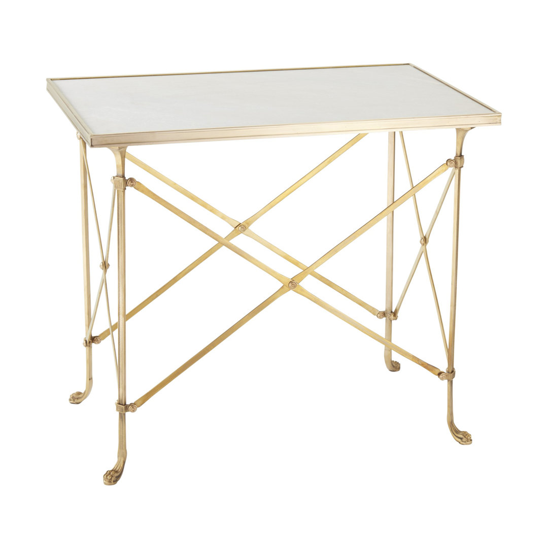 Rectangular Directoire Table-Brass/White Marble Global Views 