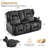 Loveseat Recliner with Storage Center Console, Manual Double Reclining Sofa with Pockets, Cup Holders, Pillows-946810079