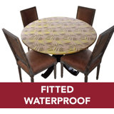 Bayou Breeze Deluxe Elastic Edged Flannel Backed Vinyl Fitted Table Cover - Fern Pattern - Oblong/Oval - Fits Tables Up To 48" W X 68" L