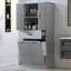 Armoire de rangement de salle de bain avec deux paniers à linge, portes et tiroirs - Home Grey Edition-178709779