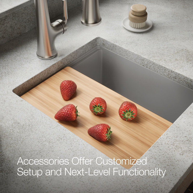 Billings Undermount Bar Sink With Accessories, Gray