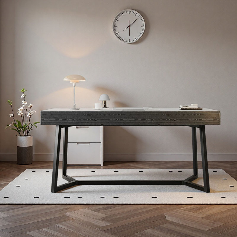 Bureau italien en pierre frittée minimaliste italien, H 29,5 po x l 55,1 po x P 23,6 po