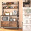 Étagère de cuisine pour boulangeries avec armoire de rangement et prises de courant, étagère à micro-ondes