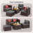 Wicker 3 - Person Modular Patio Conversation Sets with Cushions-1328985528