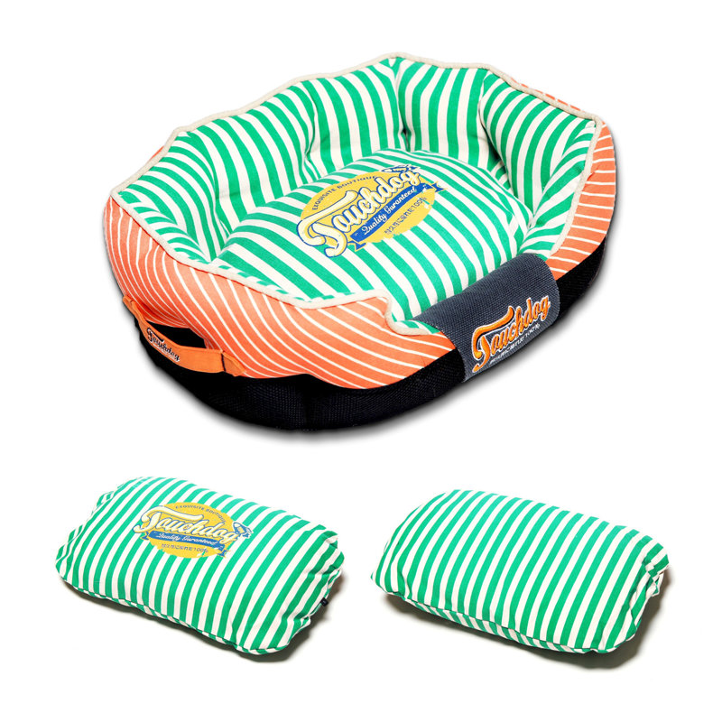 Lit pour chien rectangulaire ultra-moelleux Touchdog, Orange, Moyen (l 25,6 po x P 15,7 po x H 10,3 po)