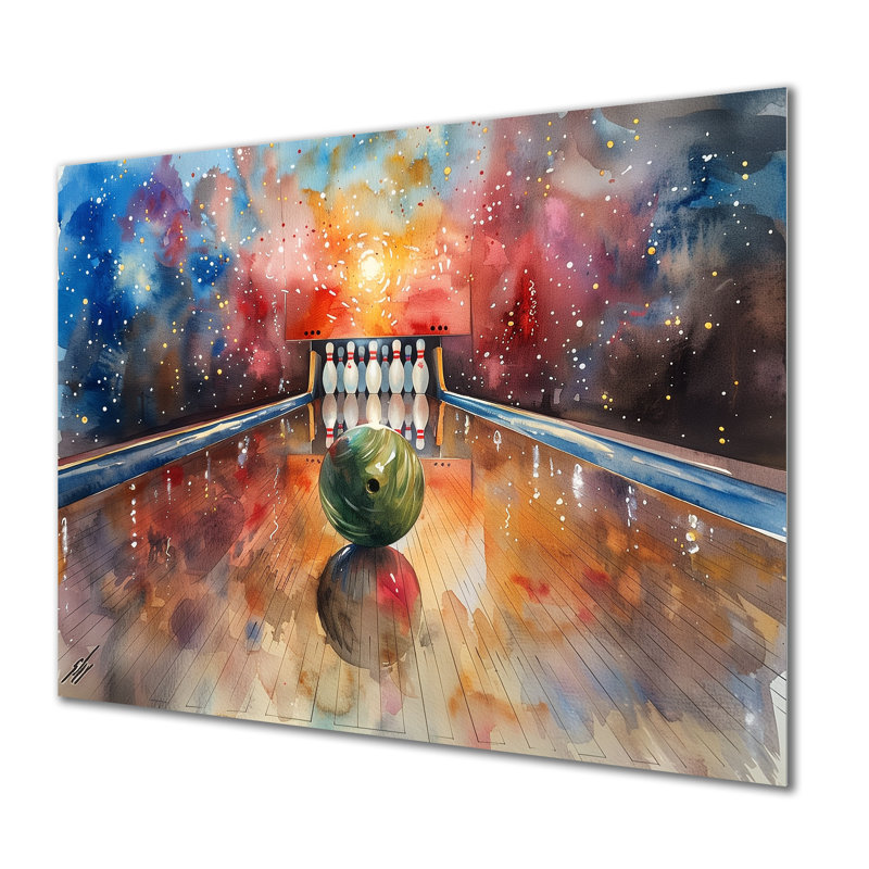 Selph - Bowling, salon d'art mural, Métal métal, 12" H x 20" W