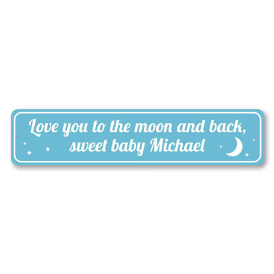 Plaque en aluminium Love You To The Moon and Back