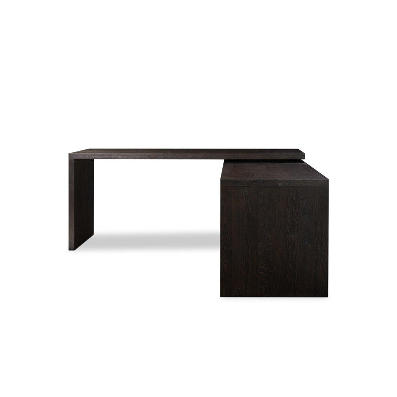 Noah Rotating Desk-Aged Smoked Oak, Smoked Black Resawn Oak
