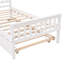 Lit plateforme simple avec lit gigogne, tête et pied de lit à lattes, aucun sommier requis-129198706