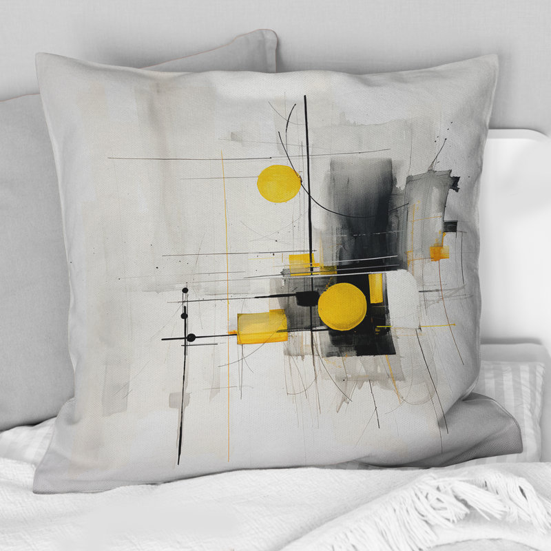 Coussin décoratif gris minimalisme jaune pureté de forme IV