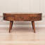 Table basse en bois massif miel et caramel, 2 tiroirs, pieds nordiques, brun