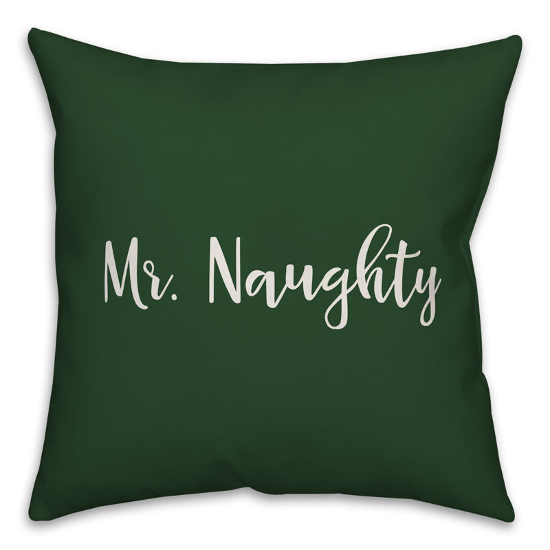  Coussin Mr. Naughty, Housse de coussin, Vert foncé
