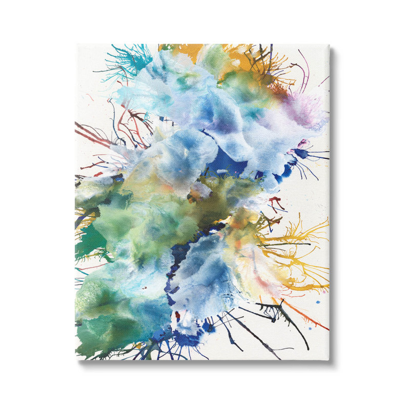 "Chaotic Abstract Rainbow Shapes", art mural par Jodi Fuchs, H 48 po x l 36 po x P 1,5 po