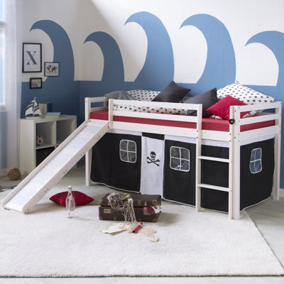 European Single (90 X 200Cm) Solid Wood+ Manufactured wood Low Loft Bed by Zoomie Kids