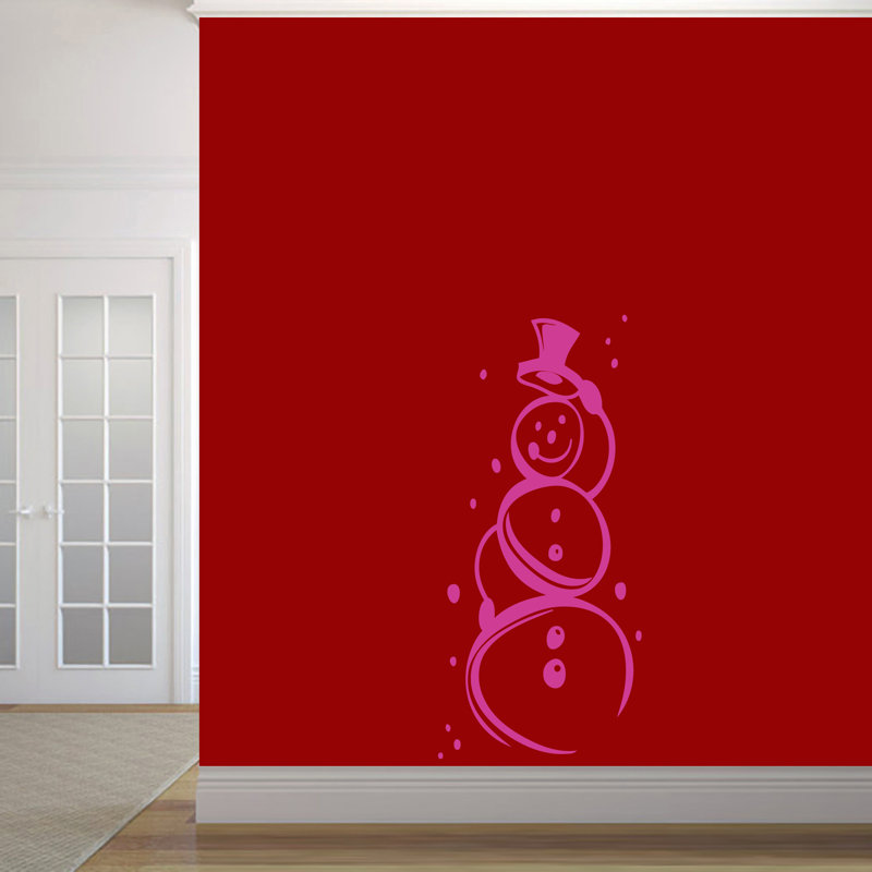 Décalcomanie murale jolie bonhomme de neige Trexler, Rose vif