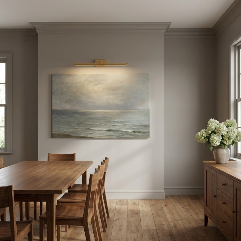 Lamont Picture Light, Burnished Brass, 2.38" H x 30" W x 9" D