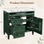 Meuble-lavabo moderne de 36 po avec lavabo supérieur, grand rangement, cuve en céramique durable et pieds romains élégants.-2066640724