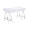 Bureau d'écriture Coleen en chrome ultrabrillant avec charge USB, beaucoup de rangement et base en métal durable pour les espaces de travail modernes-436512670