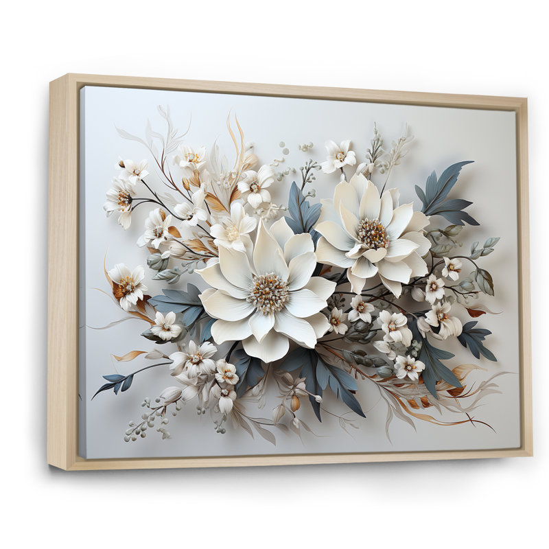 Fleurs saisonnières charme en hiver I - art mural de fleurs saisonnières, H 30 po x l 40 po x P 1,5 po