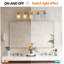 Luminaire de salle de bain classique 5 lumières avec abat-jour cylindrique en verre transparent et laiton réversible-129899984-129899982