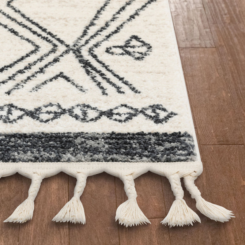 Tapis marocain gris, Tapis de couloir 2 pi 7 po x 9 pi 10 po