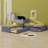 L-Shaped Upholstered Platform Bed With Trundle And Two Drawers Linked With Desk