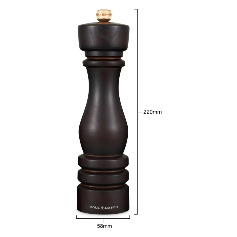 Brand Salt Mill, 22" H x 6" W x 6" D, Black
