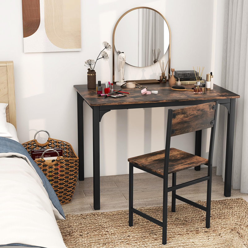 Ensemble de table de salle à manger industriel pour 4 avec banc, chaises et support de rangement, ensemble de salle à manger moderne à structure en métal