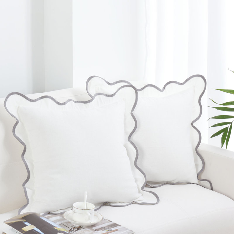 Pillow Cover, White/Gray