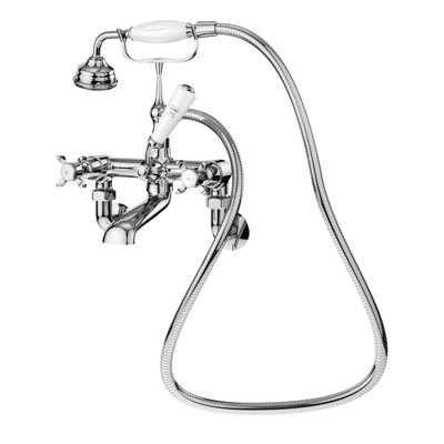 3 Handle Wall Bath Shower Mixer Bath Filler with Diverter