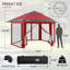 12 pi. L 12 pi. D Pavillon de jardin d'extérieur en métal avec moustiquaires-124903491-124944155
