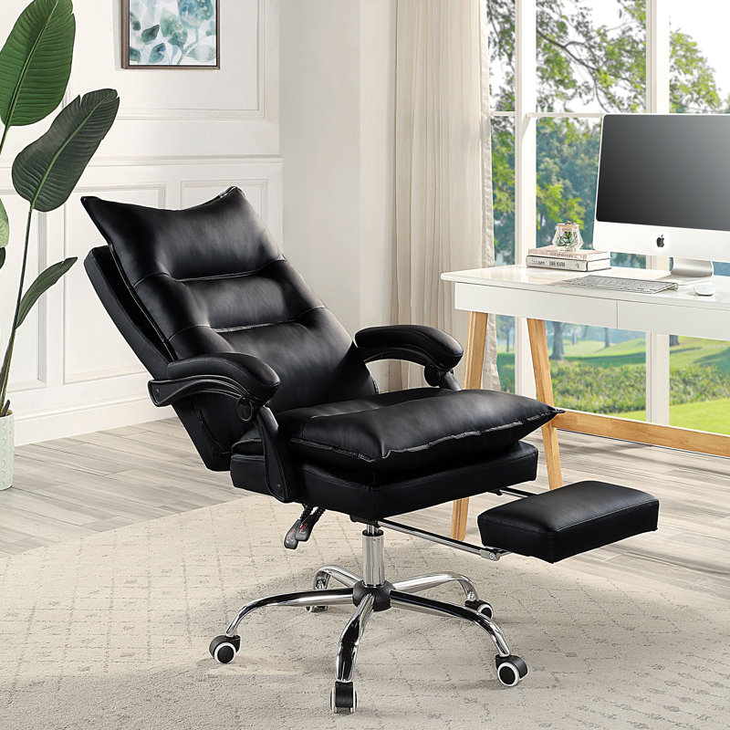 Fauteuil de direction en similicuir Bruun, Noir