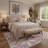 Inspired Machine Washable Beige / Purple Indoor Area Rug with Non-Slip Backing-348914316
