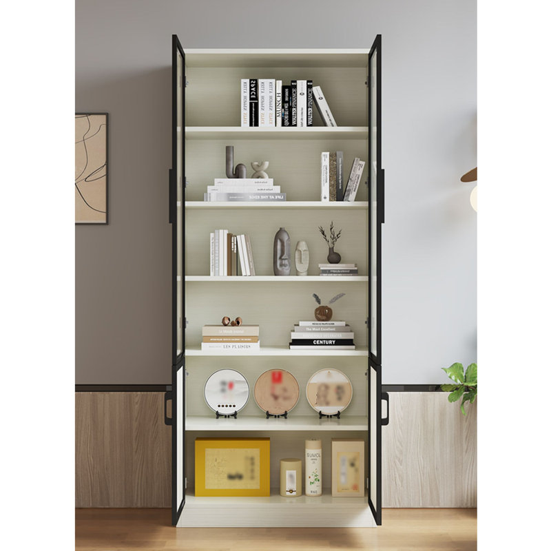 Bibliothèque tout en aluminium de style simple, Blanc