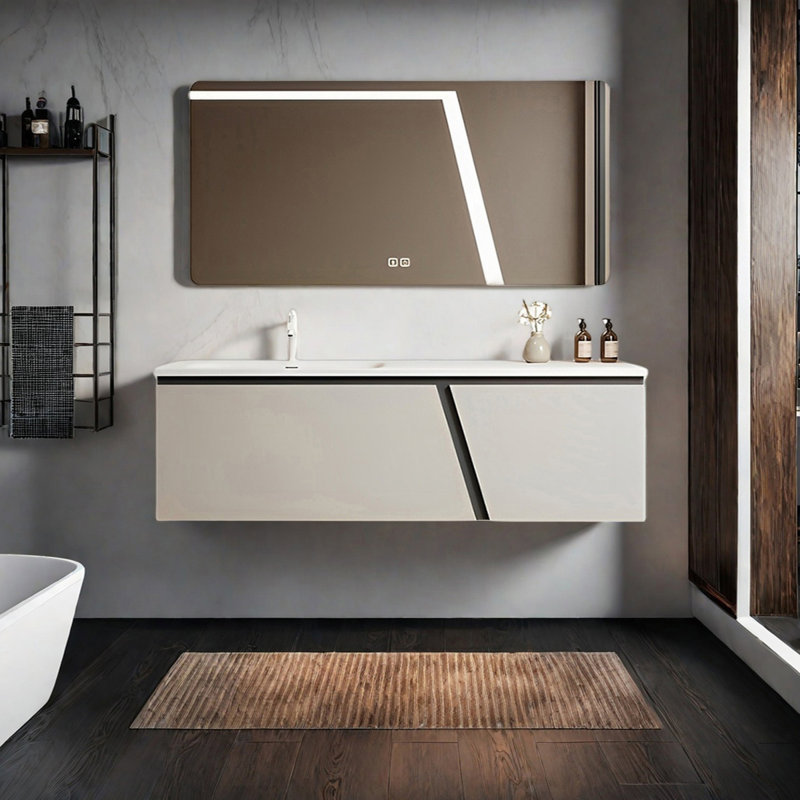 Armoire de salle de bain au style simple et moderne, H 19,68 po x l 55,11 po x P 21,65 po