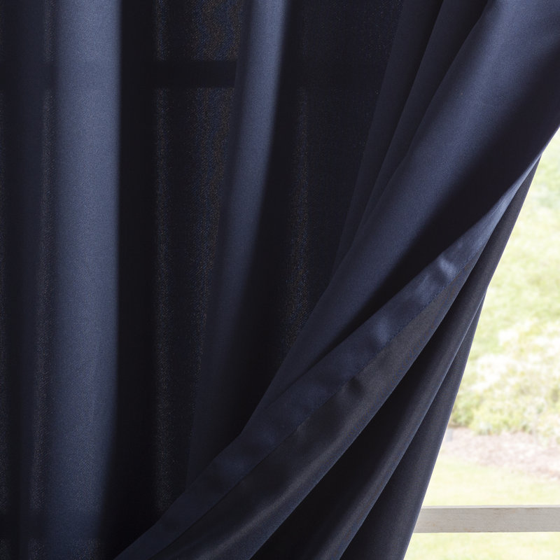 Polyester Room Darkening Noise Reducing Sliding Panel, Navy