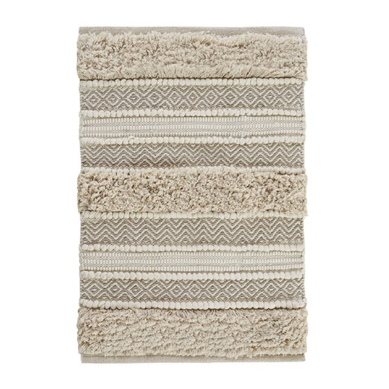 Tapis de bain antidérapant en polyester tissé à la main pour une ambiance de salle de bain confortable