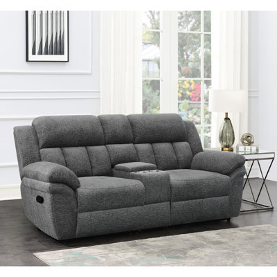 Fauteuil inclinable avec coussins en chenille anthracite, ressorts ensachés et dossier rembourré pour se détendre à la maison en famille